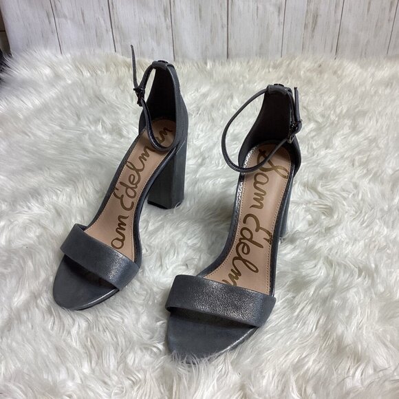 Sam Edelman Womens Yaro Gray and Silver Metallic Heels Size 10 - Picture 5 of 13